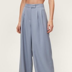 Double Pleat Tailored Wide Leg Pants